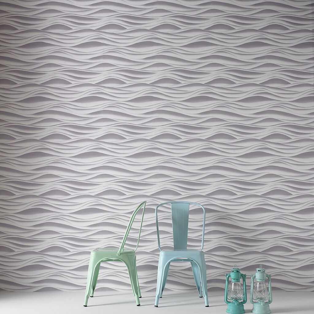 Sound Wave Room Wallpaper - Gray