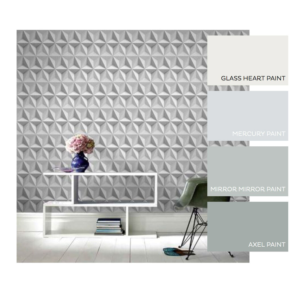 Origami Room Wallpaper - Gray