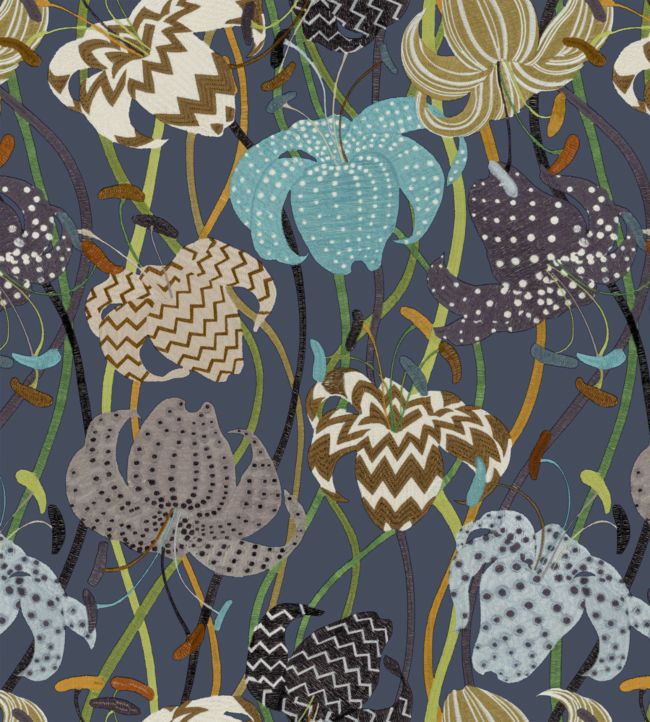 Lilium Wallpaper - Teal