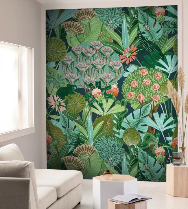 Jardin Onirique Room Wallpaper - Green