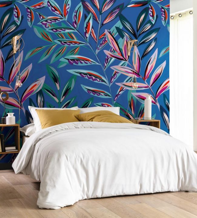 Calathea Room Wallpaper - Blue