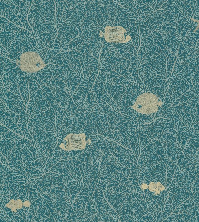Fish And Chips Wallpaper - Teal