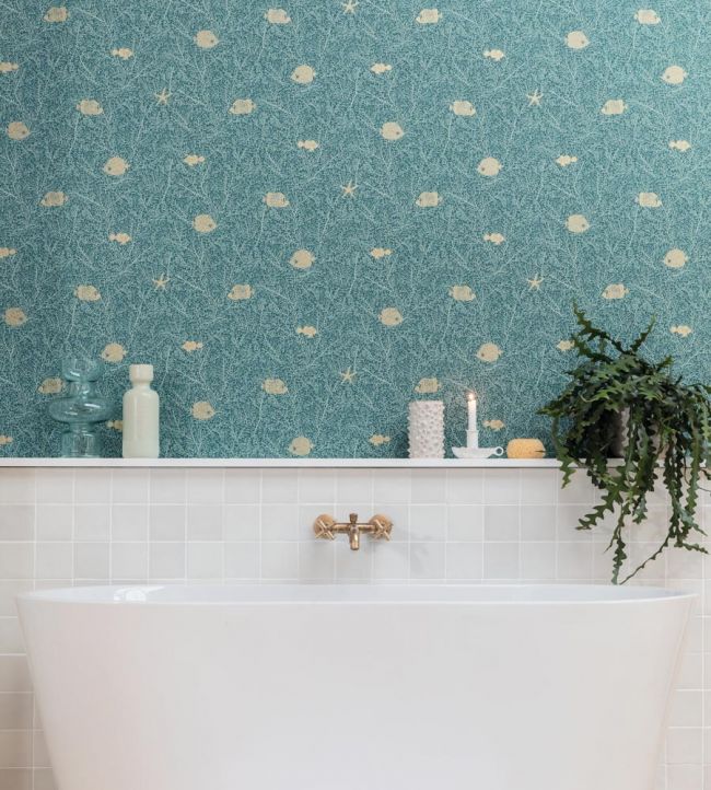 Fish And Chips Room Wallpaper - Teal