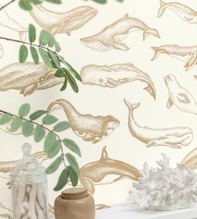 Whale Done Room Wallpaper - Sand