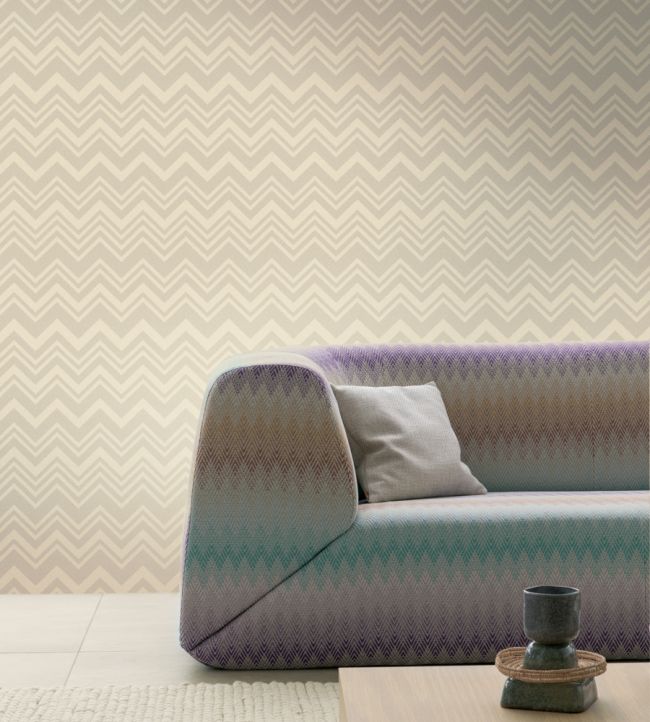 Macro Zig Zag Room Wallpaper - Gray