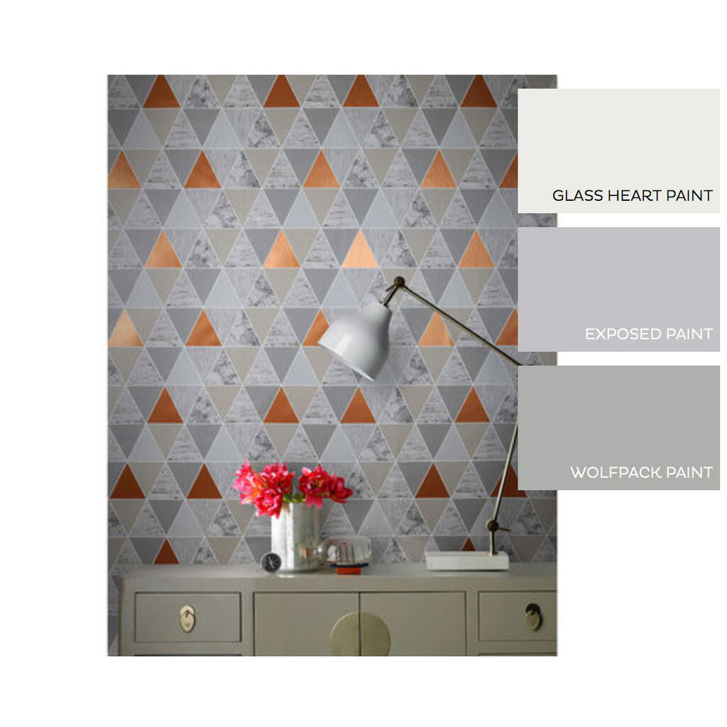 Copper Reflections Room Wallpaper 2 - Gray