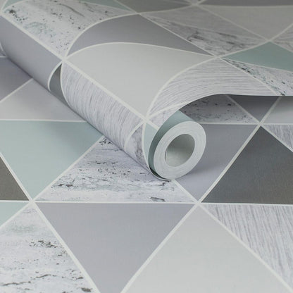 Mint Reflections Wallpaper - Gray