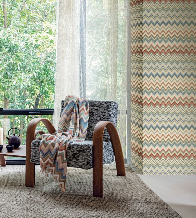 Happy Zigzag Room Wallpaper 2 - Multicolor