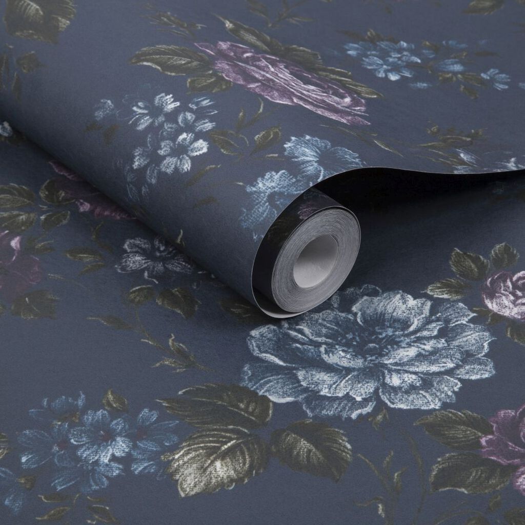 103506 - Muse Wallpaper - French Navy - Graham & Brown