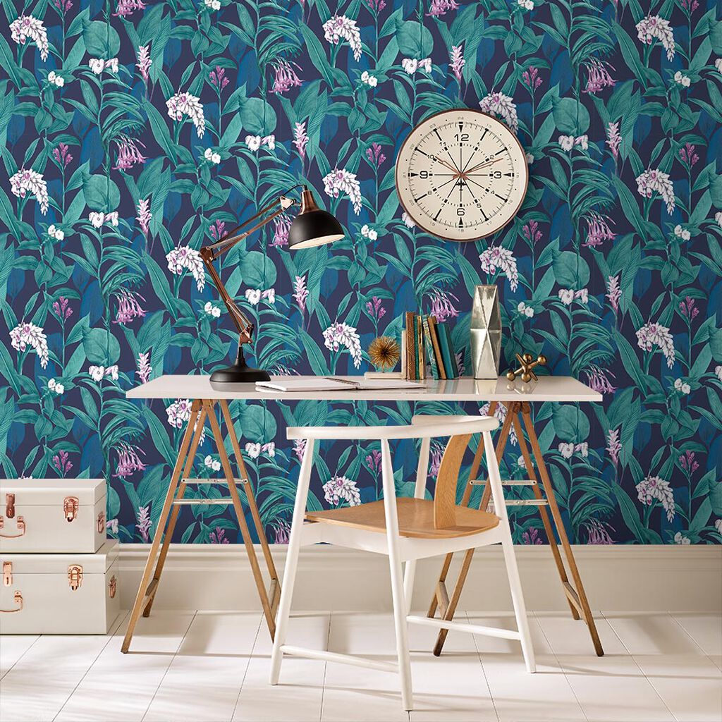 103799 - Botanical Wallpaper - Midnight - Graham & Brown