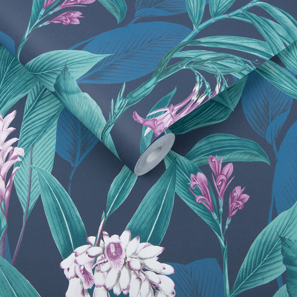 103799 - Botanical Wallpaper - Midnight - Graham & Brown