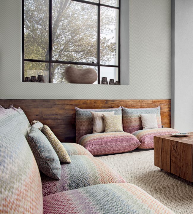 Macro Chevron Room Wallpaper - Gray