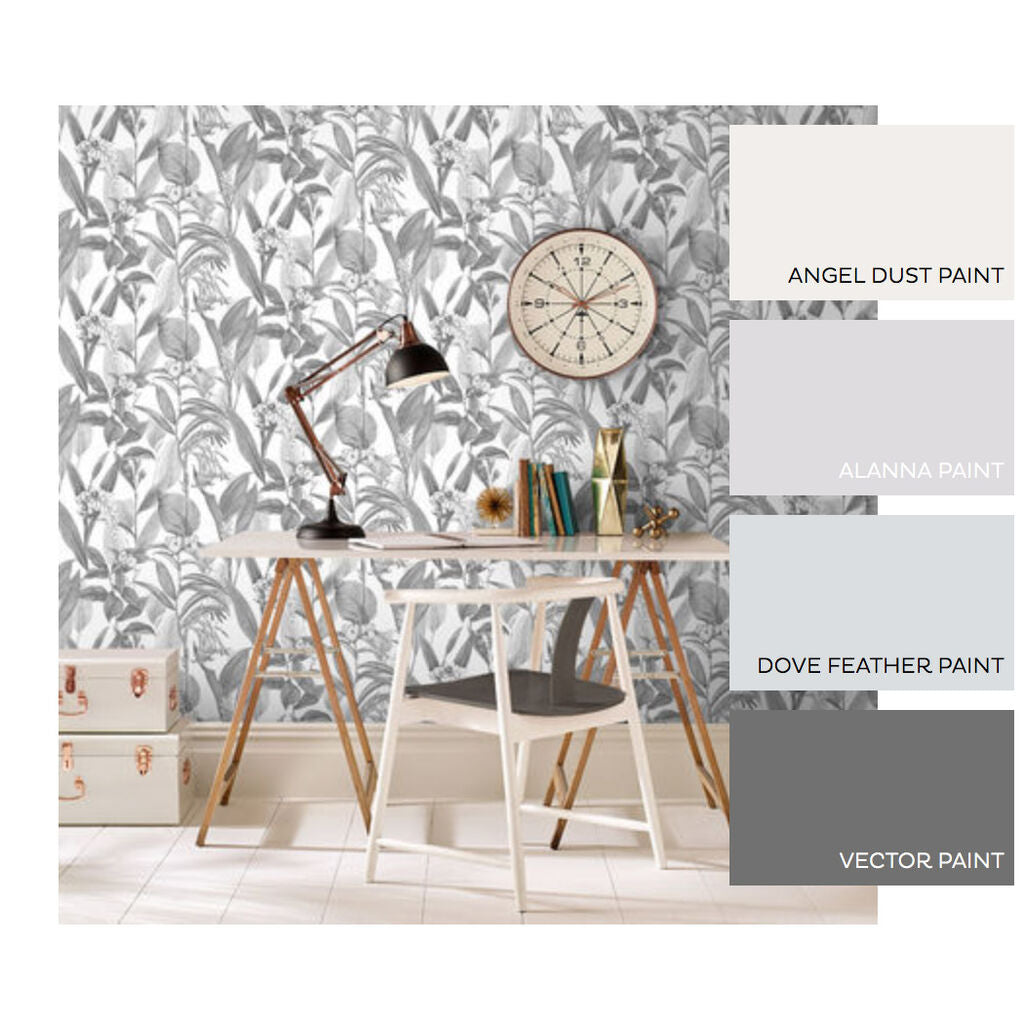 Botanical Room Wallpaper 2 - Gray