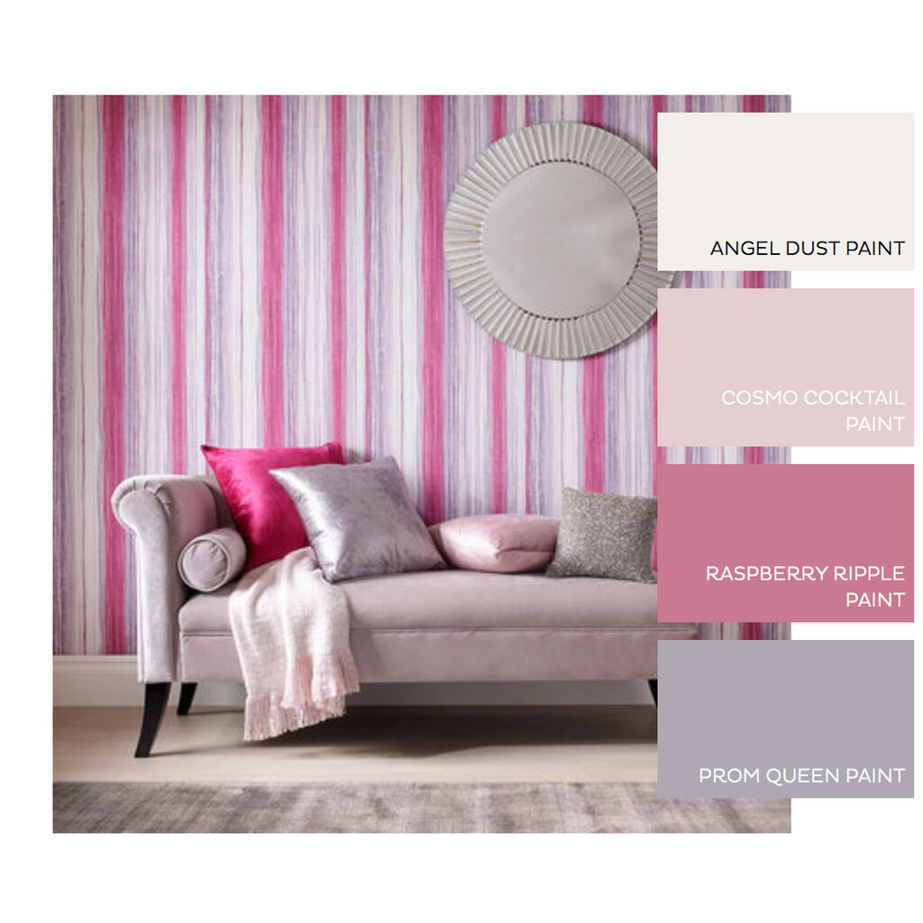 Chelsea Stripe Room Wallpaper 3 - Pink