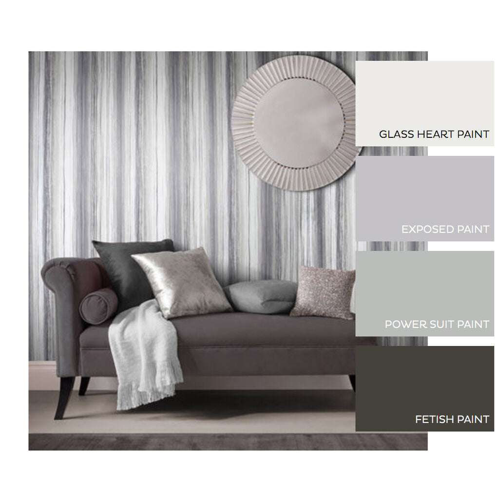 Chelsea Stripe Room Wallpaper 3 - Gray