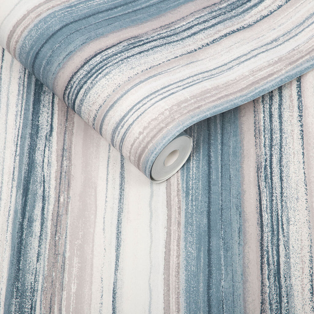 103814 - Chelsea Stripe Wallpaper - Night Sky - Graham & Brown