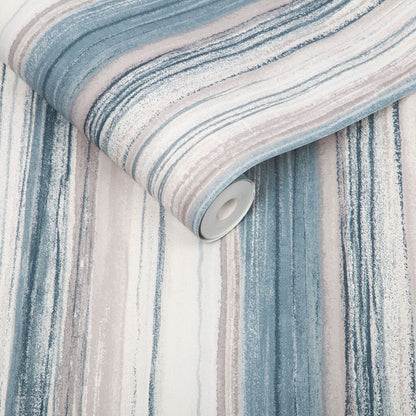 103814 - Chelsea Stripe Wallpaper - Night Sky - Graham & Brown