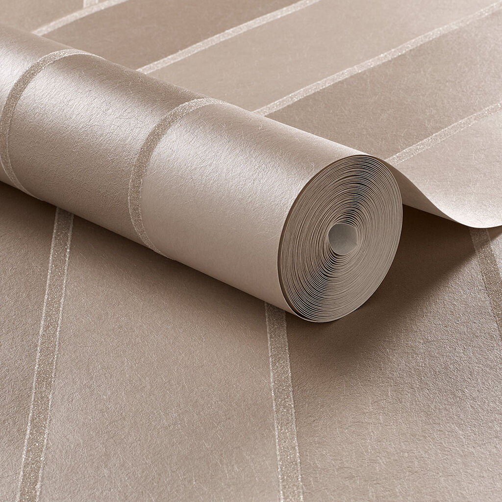 103821 - Baroque Bead Stripe Wallpaper - Champagne - Graham & Brown