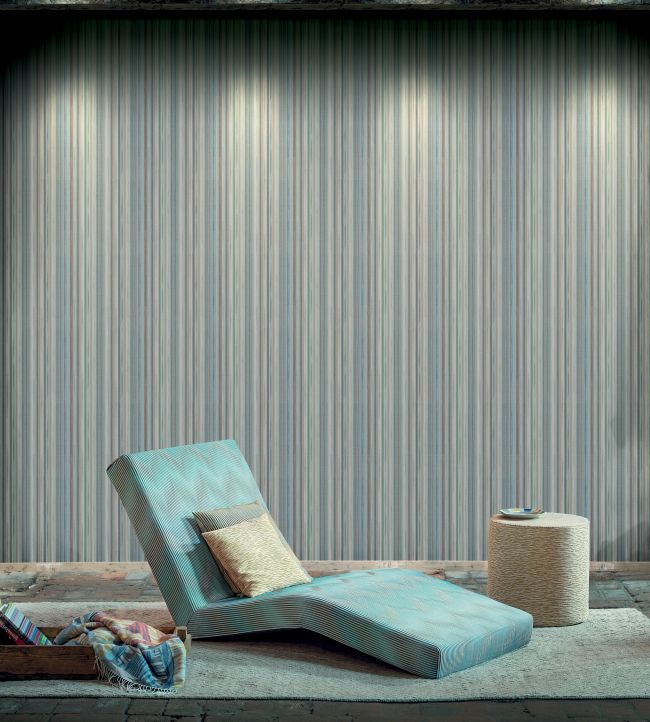 Striped Sunset Room Wallpaper - Blue