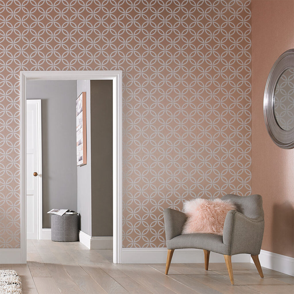 104064 - Eternity Wallpaper - Rose Gold - Graham & Brown