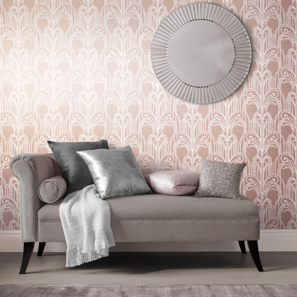 104298 - Art Deco Wallpaper - Rose Gold - Graham & Brown