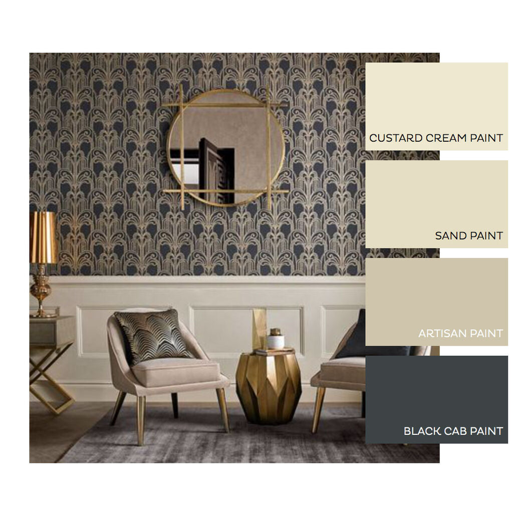 Art Deco Room Wallpaper 2 - Brown 