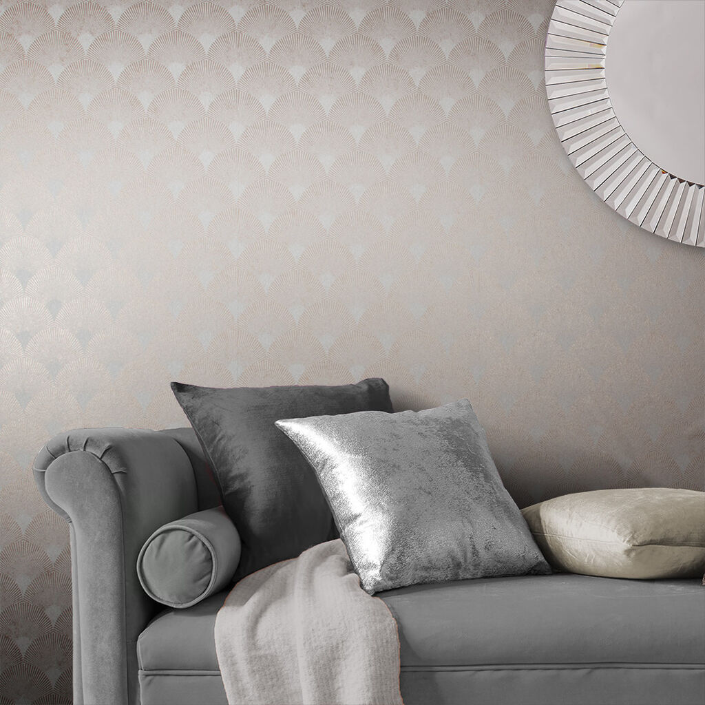 104302 - Fan Wallpaper - Rose Gold - Graham & Brown