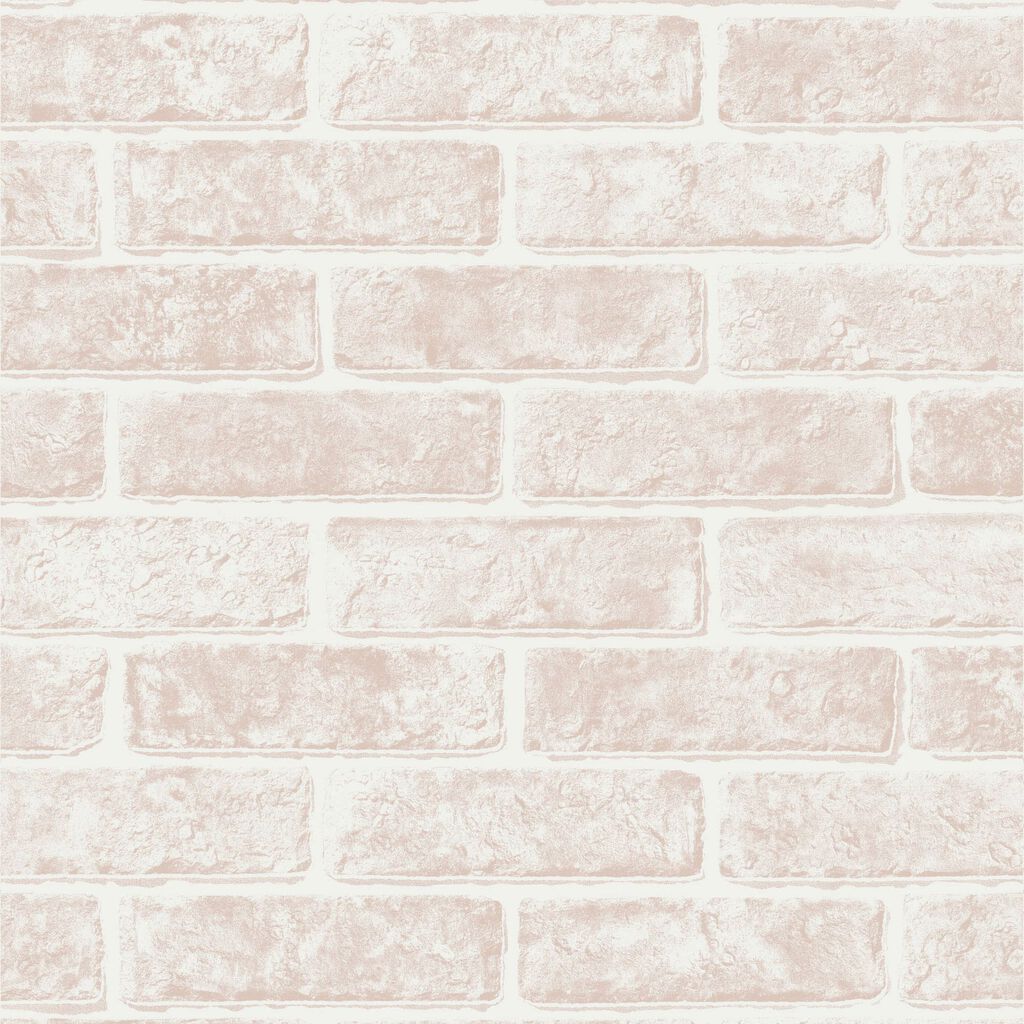 Metallic Brick Wallpaper - Pink