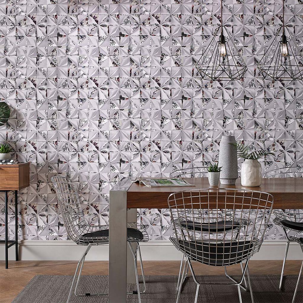 Stroma Origami Room Wallpaper 2 - Gray