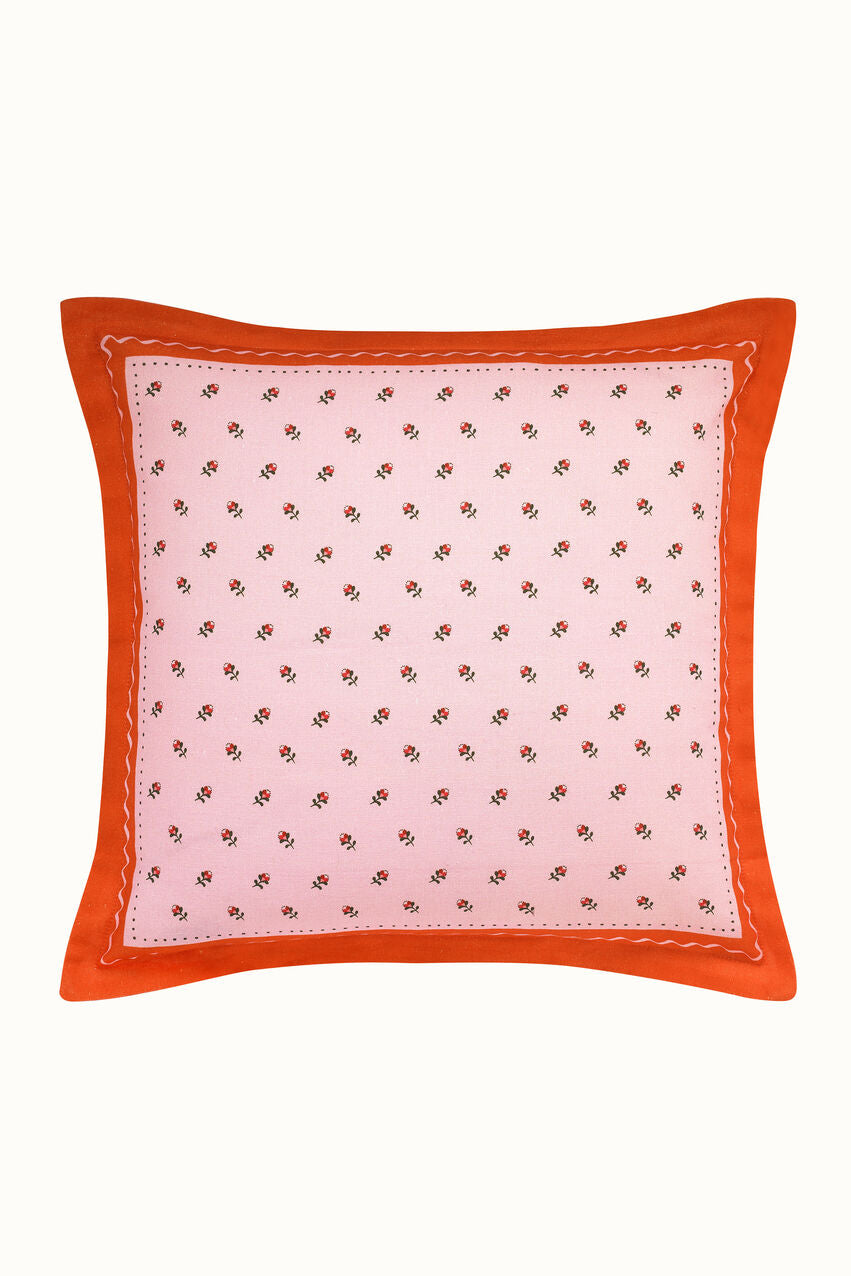 Rose Bud Reversible Square Scatter Cushion - Pink