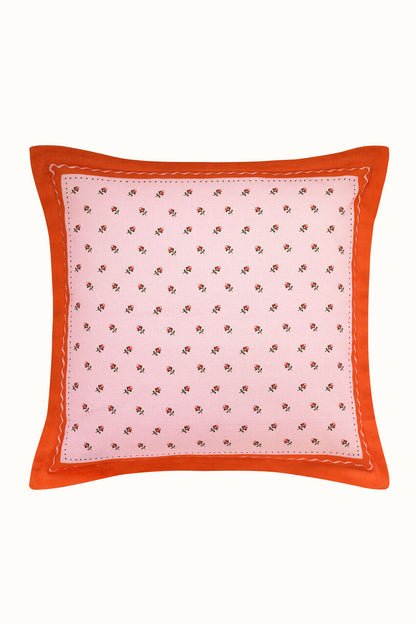 Rose Bud Reversible Square Scatter Cushion - Pink