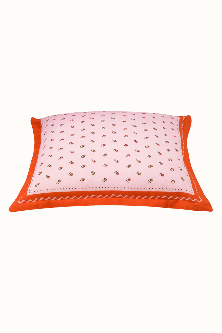 Rose Bud Reversible Square Scatter Cushion - Pink