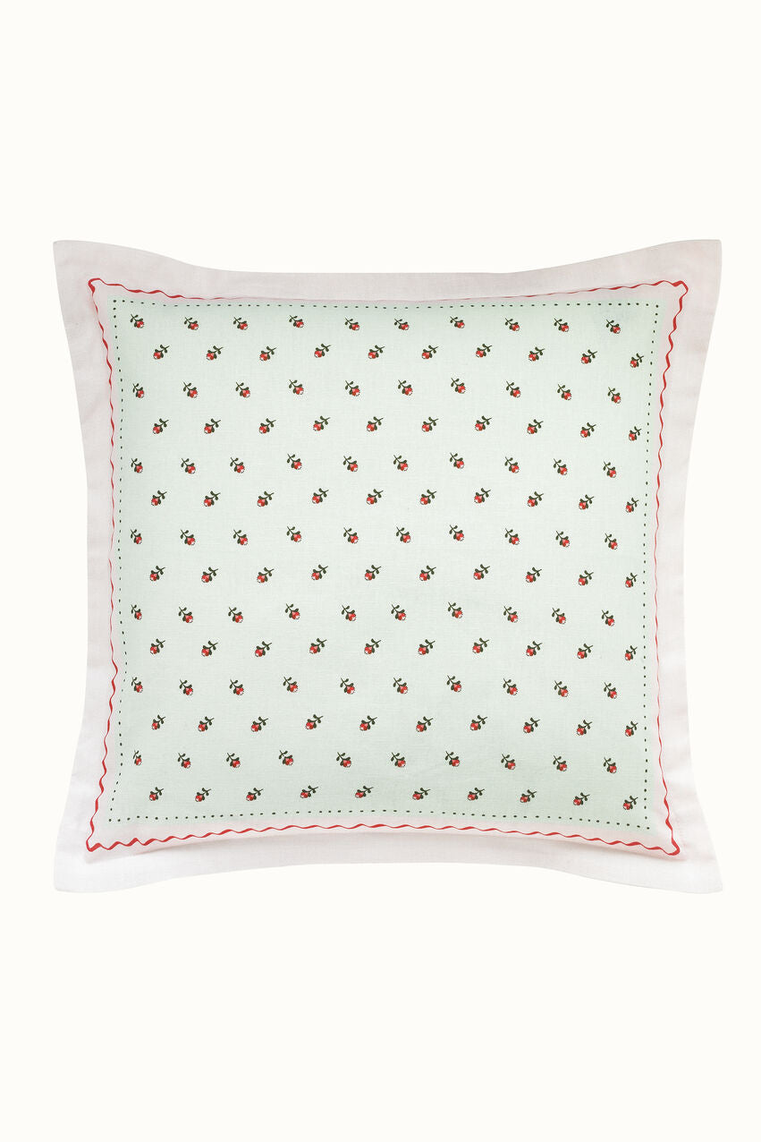Rose Bud Reversible Square Scatter Cushion - Teal