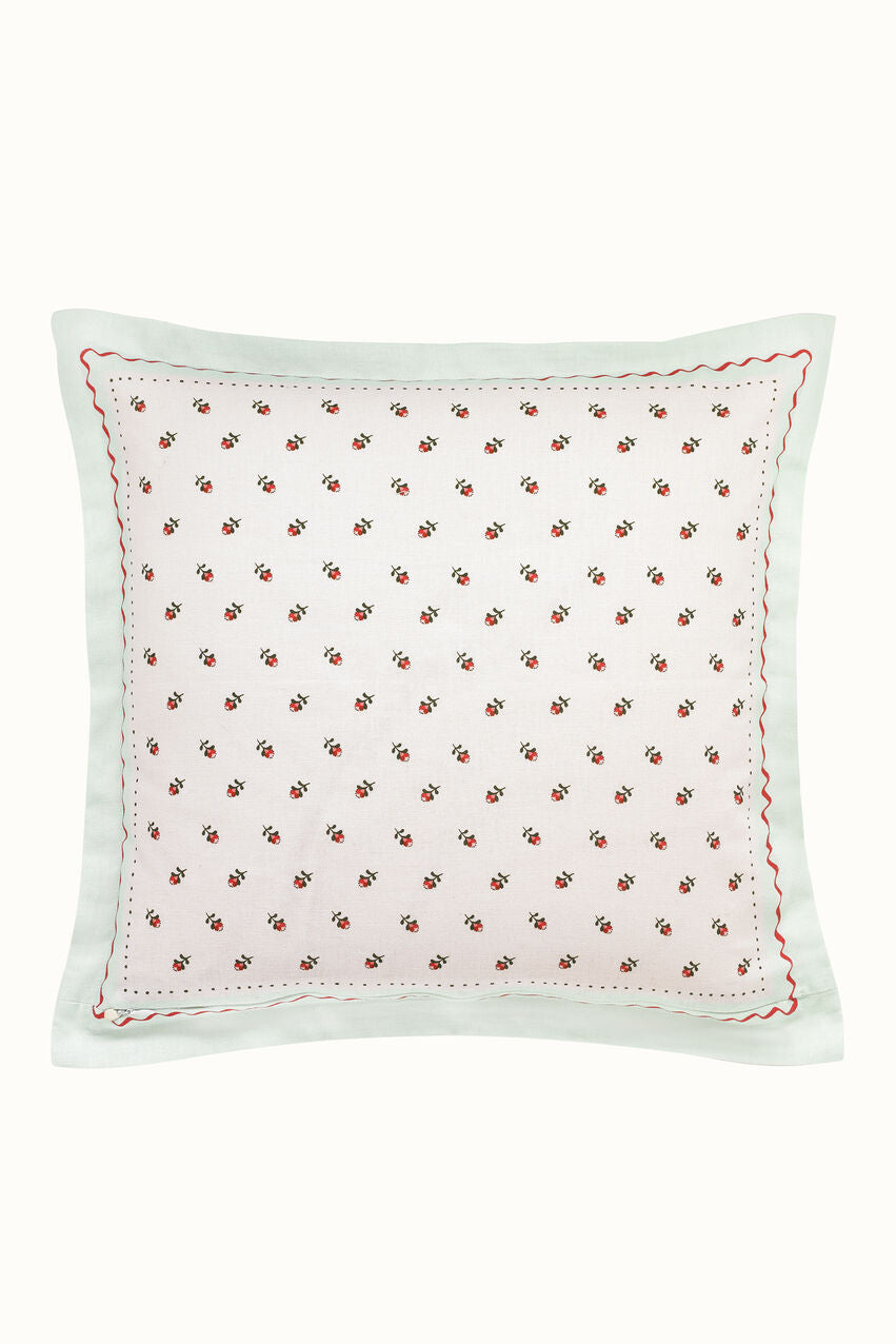 Rose Bud Reversible Square Scatter Back Cushion - Teal