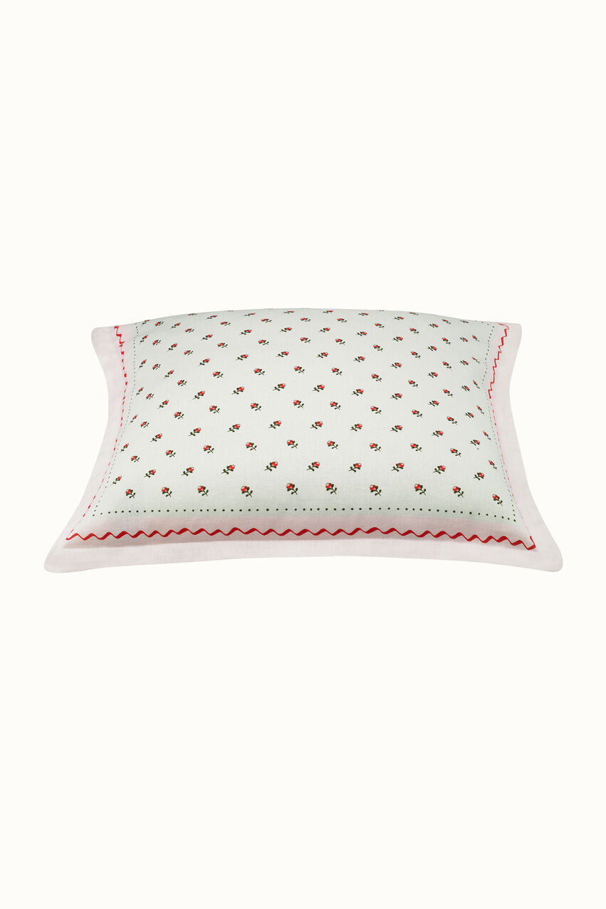 Rose Bud Reversible Square Scatter Cushion - Teal