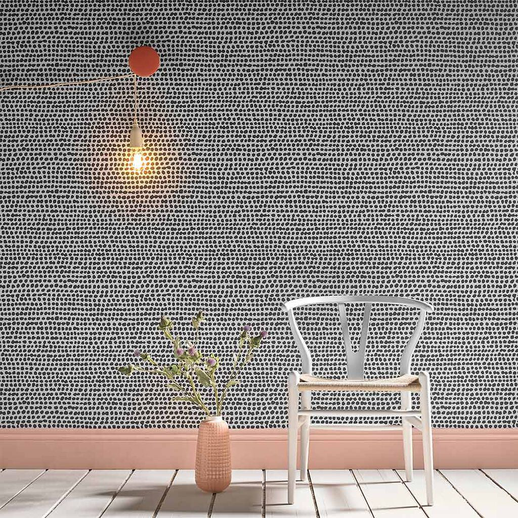 104533 - Dots Wallpaper - Black White - Graham & Brown