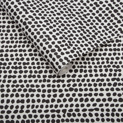 104533 - Dots Wallpaper - Black White - Graham & Brown