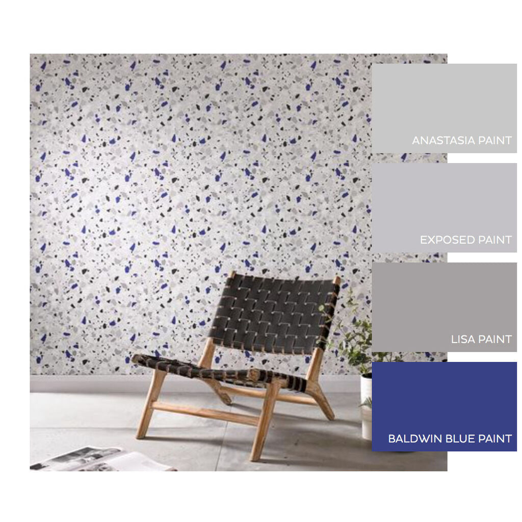 Terrazzo Room Wallpaper - Blue