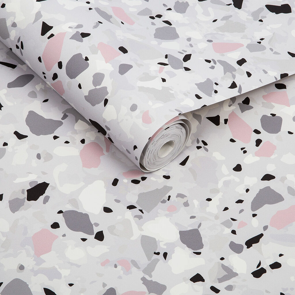 104536 - Terrazzo Wallpaper - Pink - Graham & Brown