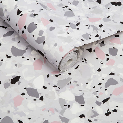 104536 - Terrazzo Wallpaper - Pink - Graham & Brown