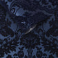 Gothic Damask Flock Wallpaper - Blue