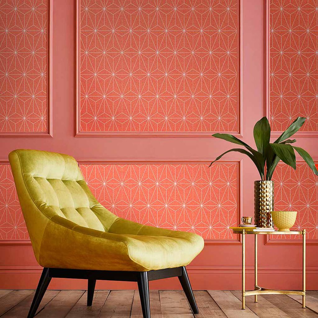 104739 - Prism Wallpaper - Coral - Graham & Brown