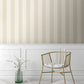 Water Silk Stripe Ivory & Taupe Room Wallpaper 3 - Cream