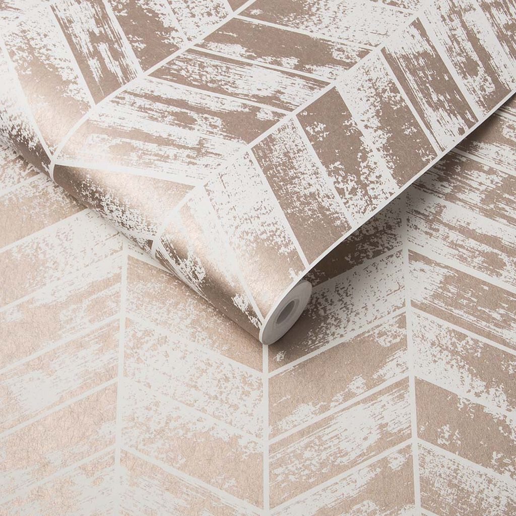 105122 - Insignia Wallpaper - Rose Gold - Graham & Brown