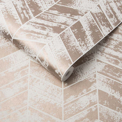 105122 - Insignia Wallpaper - Rose Gold - Graham & Brown