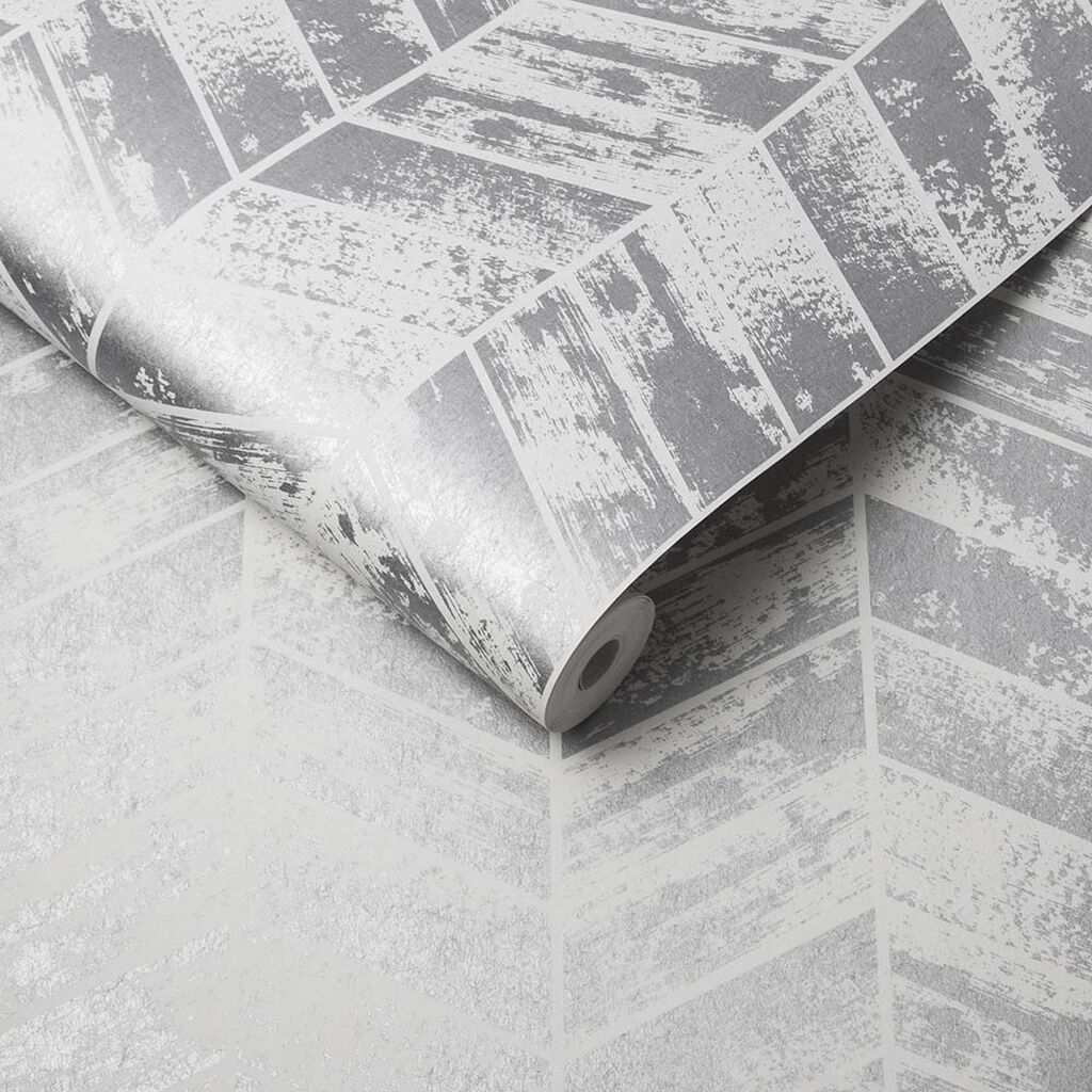 105123 - Insignia Wallpaper - Silver - Graham & Brown