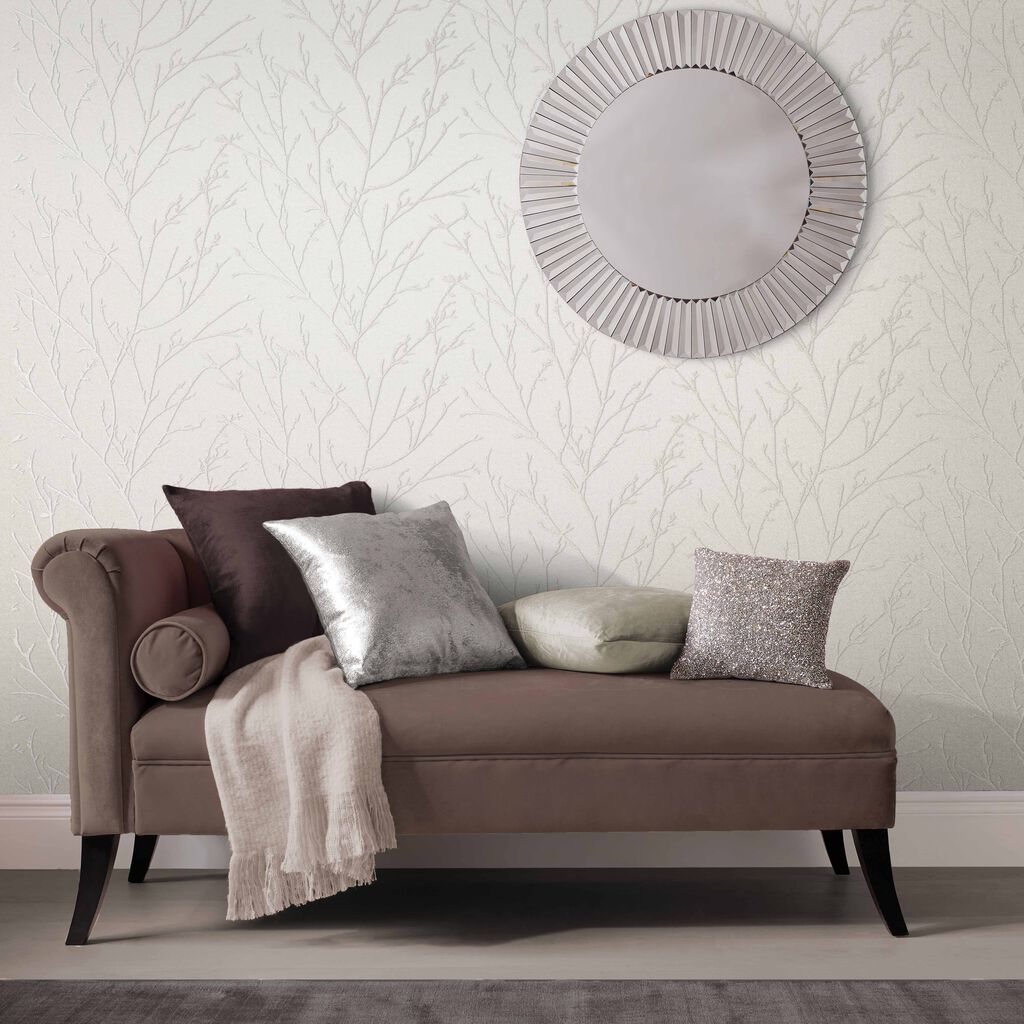 105163 - Woodland Wallpaper - Pearl - Graham & Brown