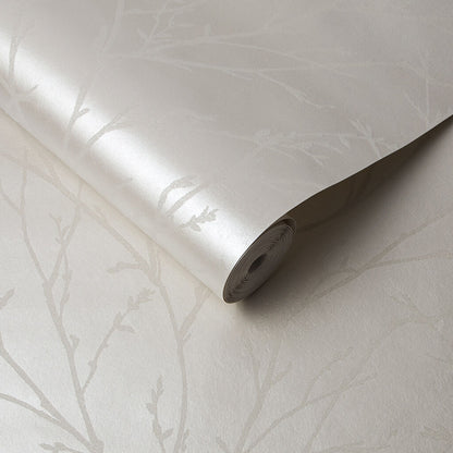 105163 - Woodland Wallpaper - Pearl - Graham & Brown