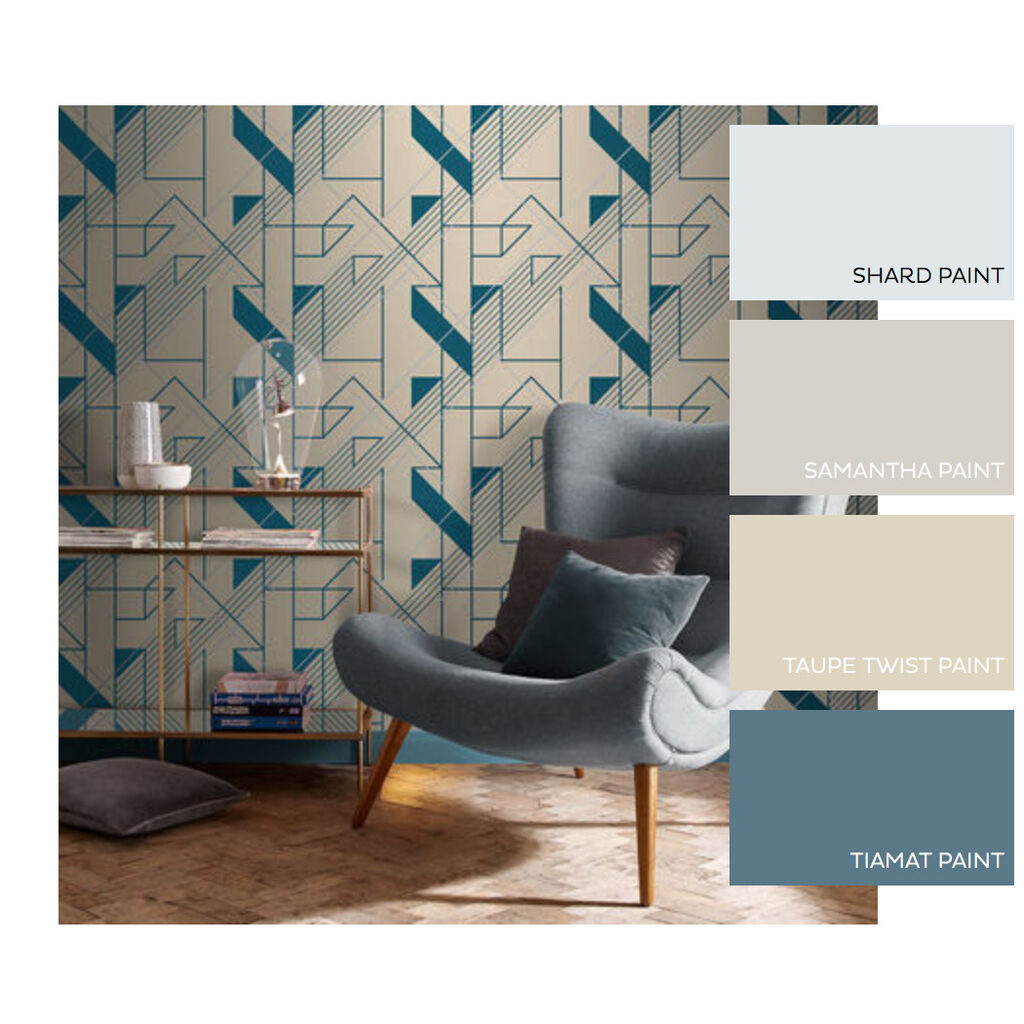 Graphic Room Wallpaper - Teal