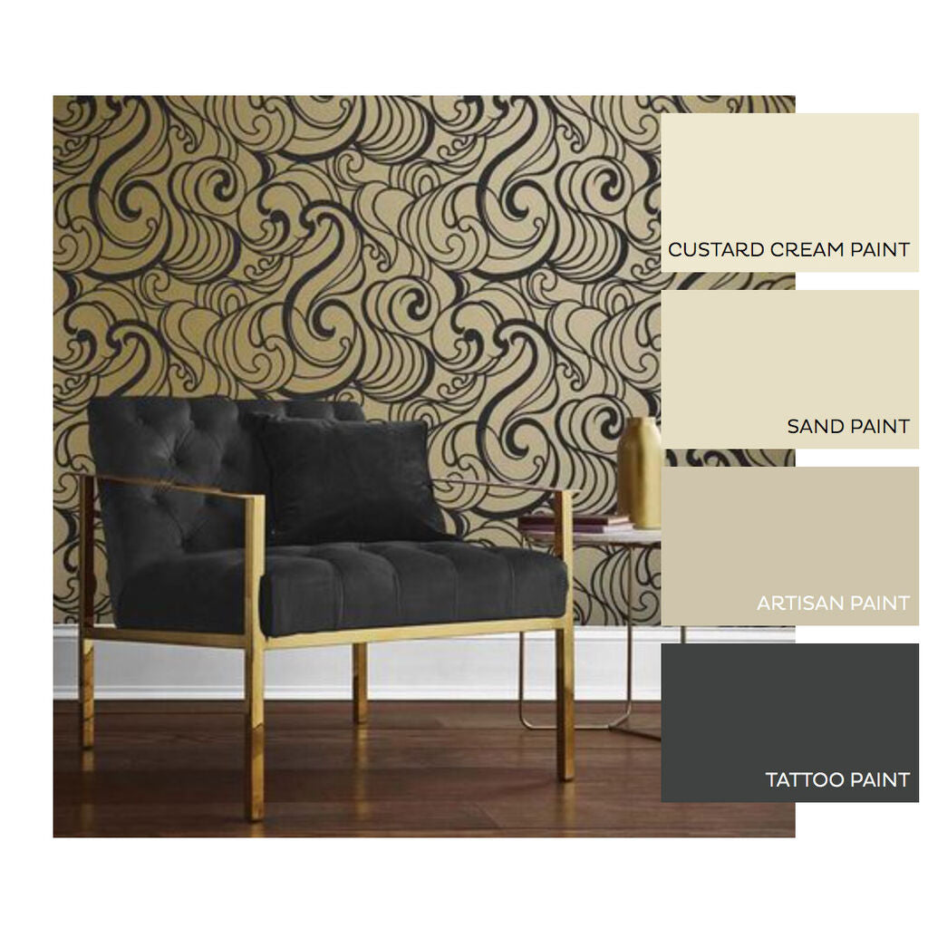 Hula Swirl Room Wallpaper - Sand